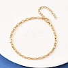 201 Stainless Steel Rectangle Link Chain Bracelets for Women BJEW-G767-01C-G-3