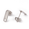 Non-Tarnish 201 Stainless Steel Stud Earring Findings with Hole EJEW-A071-16P-2