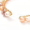 Natural Pearl Bead & Mixed Gemstone Beads Cuff Bangles for Women Girl Gift BJEW-JB06826-02-4