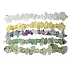 5Pcs 5 Styles Natural Green Aventurine & Quartz Crystal & Prehnite & Citrine & Fluorite Chips Beaded Stretch Bracelet Sets BJEW-JB10872-1