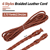 DICOSMETIC 6Pcs 6 Colors Braided Imitation Leather Cords OCOR-DC0001-10B-2