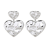 Rack Plating Brass Textured Heart Dangle Stud Earring EJEW-H099-04P-1