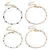 2 Bags 2 Styles Natural Gemstone Beads Bracelet & Dapped Chains Bracelet Set for Women BJEW-GO0001-15-1
