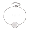 304 Stainless Steel Round Cabochon Setting Bracelets BJEW-JB11089-02-1