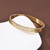 304 Stainless Steel Micro Pave Clear Cubic Zirconia Bangles for Women BJEW-B161-01G-3