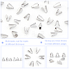 Unicraftale 600Pcs 6 Styles 304 Stainless Steel Folding Crimp Cord Ends STAS-UN0023-27-5