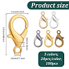 100Pcs 5 Colors Zinc Alloy Lobster Claw Clasps FIND-GA0008-18-2