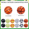 36pcs 6 styles Sport Theme Opaque Resin Beads RESI-SC0003-21-2