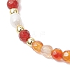 Natural Carnelian Beaded Bracelets BJEW-JB11763-01-3
