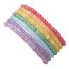 7Pcs Dyed Natural Malaysia Jade Rondelle Beads Stretch Bracelets for Women BJEW-JB13048-4