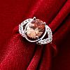 Classic Oval Brass Cubic Zirconia Rings for Women RJEW-BB06189-8C-5