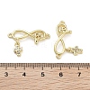 Rack Plating Brass Micro Pave Clear Cubic Zirconia Infinity with Cross Links Connector KK-Z064-31G-3