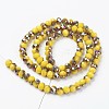 Electroplate Opaque Glass Beads Strands EGLA-A034-P8mm-R16-2