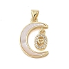 Brass Micro Pave Clear Cubic Zirconia Pendant KK-I712-49G-02-1