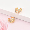 Brass Micro Pave Clear Cubic Zirconia Cuff Earrings KK-T074-31G-1