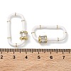 Oval Brass Micro Pave Clear Cubic Zirconia Locking Carabiner KK-H256-01G-04-3