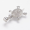 Brass Micro Pave Cubic Zirconia Pendants X-ZIRC-G104-23P-2