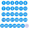 1 Set Round ABS Plastic Number 1~30 Brooches Sets JEWB-OC0001-02A-1