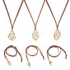 3Pcs Faux Suede Macrame Pouch  Pendant Necklaces NJEW-TAC0051-02-1