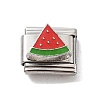 Watermelon 304 Stainless Steel Enamel Connector Charms STAS-L023-003C-1