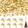 120Pcs Brass Folding Crimp Ends KK-PH0014-10C-1