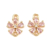 Brass Pave Pink Cubic Zirconia Connector Charms CU-CBAA6E8-01G-1