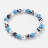 Synthetic Hematite Beads Stretch Bracelets BJEW-I241-26C-1