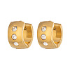 304 Stainless Steel Rhinestone Hoop Earrings for Women BG8206-1-3