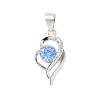 Pure Silver Cubic Zirconia Pendants STER-S008-03B-P-1