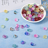 128Pcs 8 Colors Transparent Spray Painted Glass Beads GLAA-TA0001-26-5