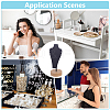 Bust Iron Jewelry Necklace Display Stands with Wooden Rond Base NDIS-WH0024-06B-5
