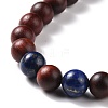 Wood & Lapis Lazuli Beads Necklaces NJEW-JN04134-4