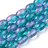 Transparent Crackle Glass Beads Strands DGLA-S085-6x8-33-1