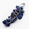 Natural Chip Lapis Lazuli Pendant Decorations HJEW-JM00214-02-1