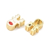 Christmas Brass Enamel Beads KK-I474-G14-2