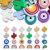 CHGCRAFT 24Pcs 24 Styles Silicone Tooth Gel Beads SIL-CA0002-84-1