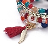 Multi-layered Stretch Bracelets Sets BJEW-SZ0001-010B-2