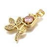 Rack Plating Brass Micro Pave Cubic Zirconia Pendants KK-K401-50A-G-2