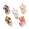 Natural & Synthetic Gemstone GuaSha Stone Pendants PALLOY-JF01251-02-1