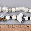 Handmade Foil Glass with Gold Sand Lampwork Beads Strands FOIL-Q002-08H-4
