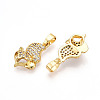 Brass Micro Pave Cubic Zirconia Pendants KK-T070-84G-2