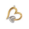 Two Tone 304 Stainless Steel Pendants STAS-OY012-84G-1