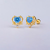 Brass Pave Dodger Blue Cubic Zirconia Cartilage Earrings FS-WGEDAE7-12-1