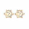 Brass Micro Pave Cubic Zirconia Pendants KK-S364-271D-1