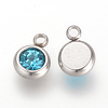 201 Stainless Steel Rhinestone Charms STAS-S068-12-2