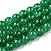 Spray Painted Crackle Glass Beads Strands X-CCG-Q001-8mm-17-01-1