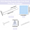 10Pairs 925 Sterling Silver Flat Pad Stud Earring Findings STER-BBC0009-02-2