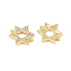 Brass Micro Pave Clear Cubic Zirconia Star of David Links Connector Charms KK-C170-01G-2