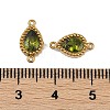 Ion Plating(IP) 304 Stainless Steel Cubic Zirconia Teardrop Links Connector Charms STAS-K256-23G-4