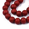 Spray Painted Natural Wood Beads Strands WOOD-S053-57D-3